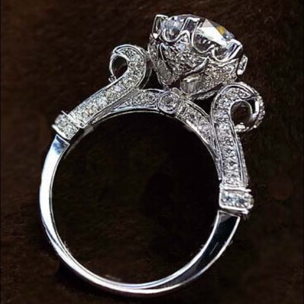 Incredible 4.5 CT Sterling Silver Engagement Ring